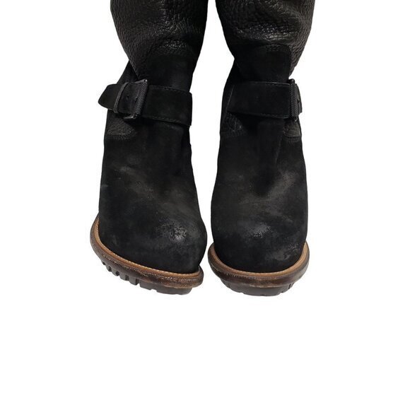 Belstaff Womens Pebbled Leather Suede Black Boots Size 36 / US 6‎ Pre-Owned - Picture 13 of 15